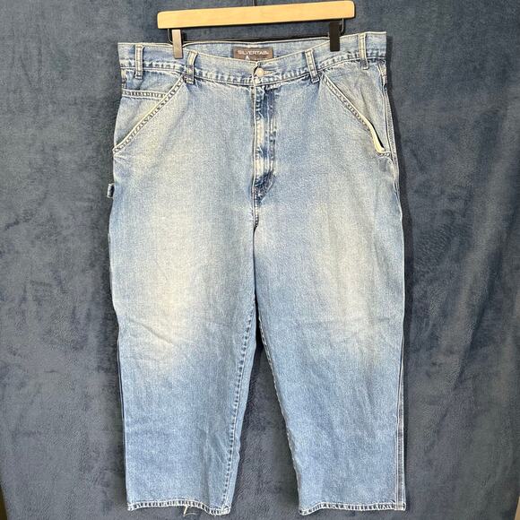 Vintage LEVIS SILVERTAB Carpenter‎ Light Blue Jeans 100% Cotton Men’s Size 38X30 - Picture 6 of 7